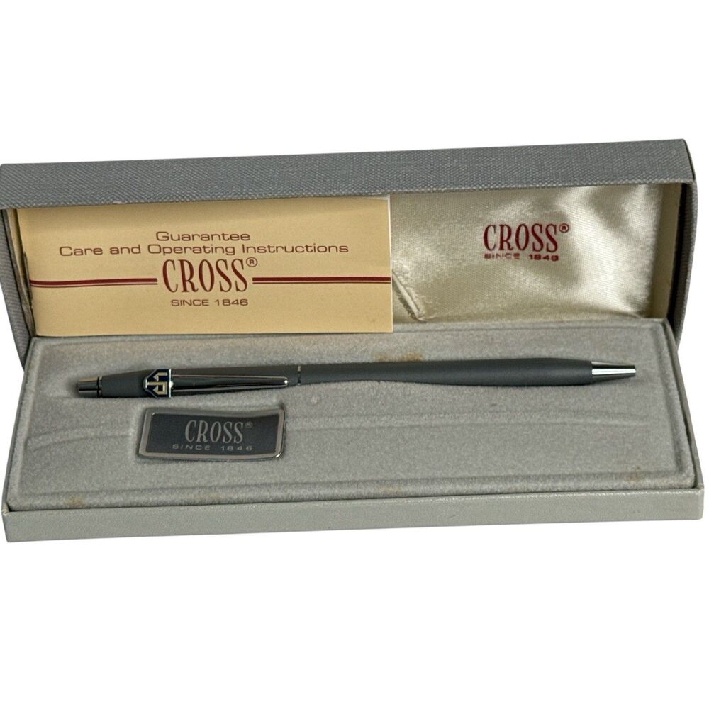 Cross Grey Ball Point Pen Blue Ink #2102 Original Box
